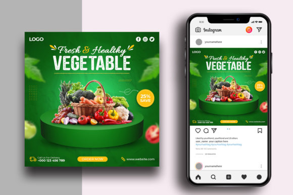 Fresh Vegetable Social Media Post: A Template for Vibrant Marketing