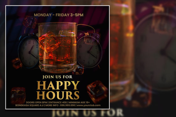 Setting the Mood: A Deep Dive into the Dark Style Happy Hour Social Media Post